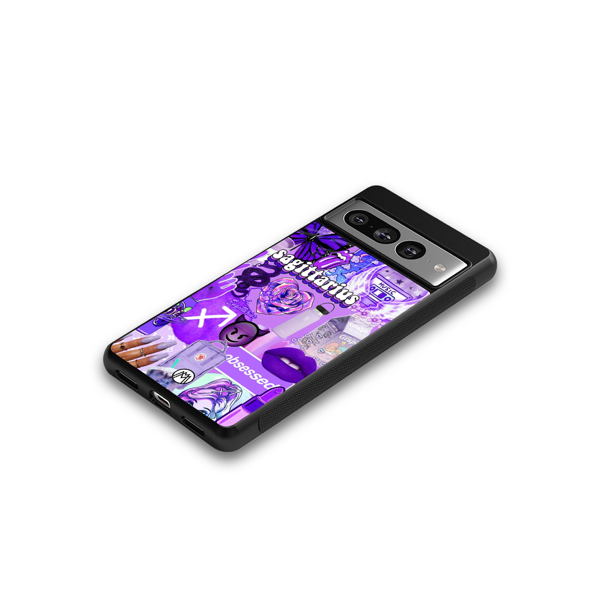 sagittarius aesthetic collage back phone cover | glass case for google pixel 7 pro