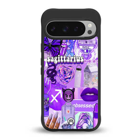 sagittarius aesthetic collage back phone cover | glass case for google pixel 9 pro