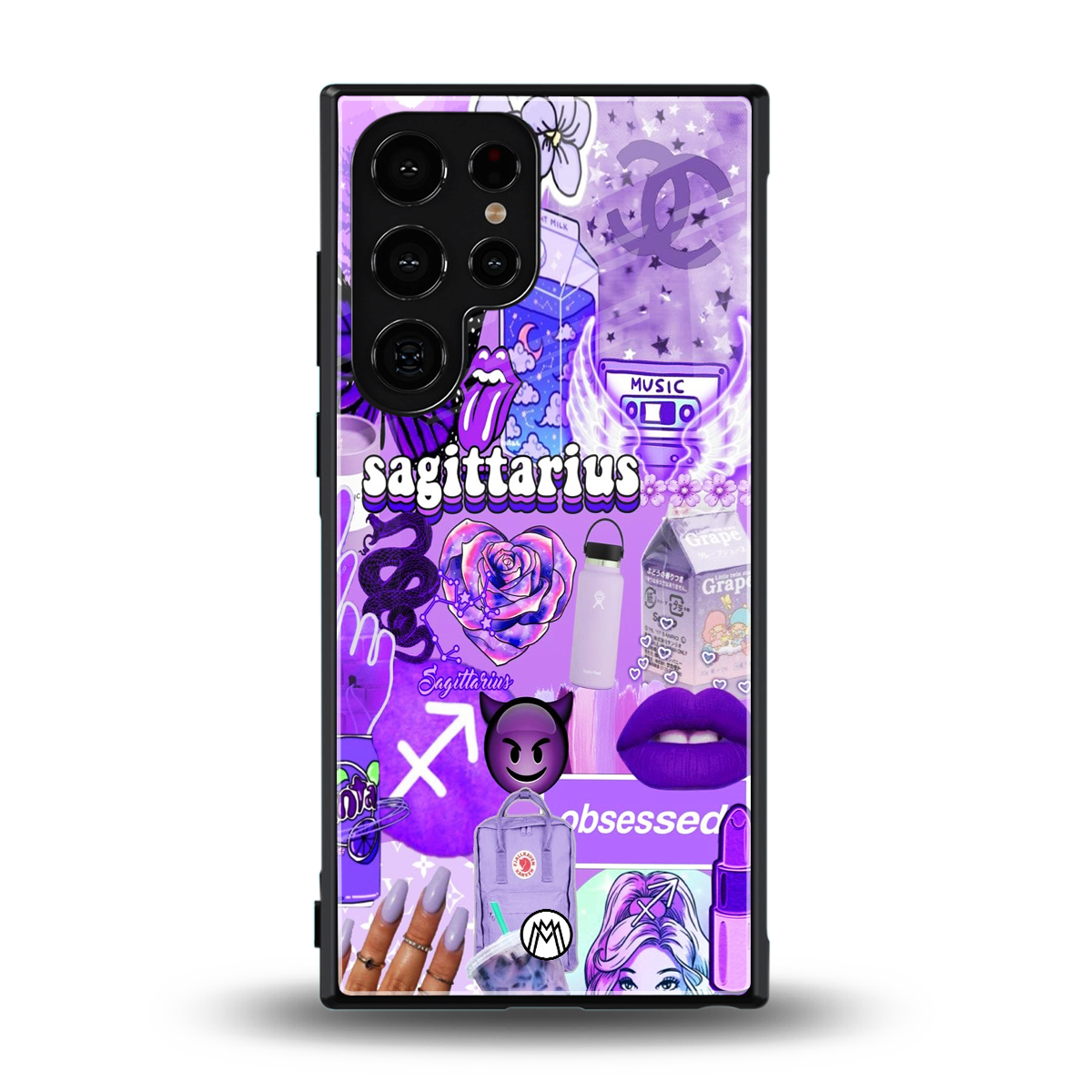 sagittarius aesthetic collage back phone cover | glass case for samsung galaxy s24 ultra
