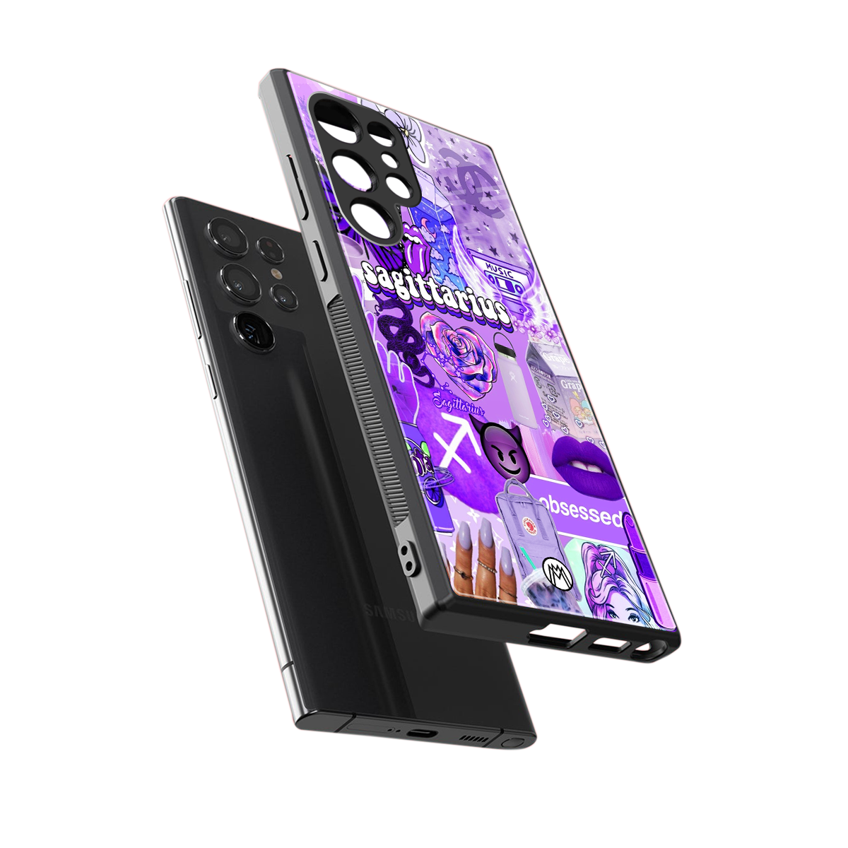 sagittarius aesthetic collage back phone cover | glass case for samsung galaxy s24 ultra