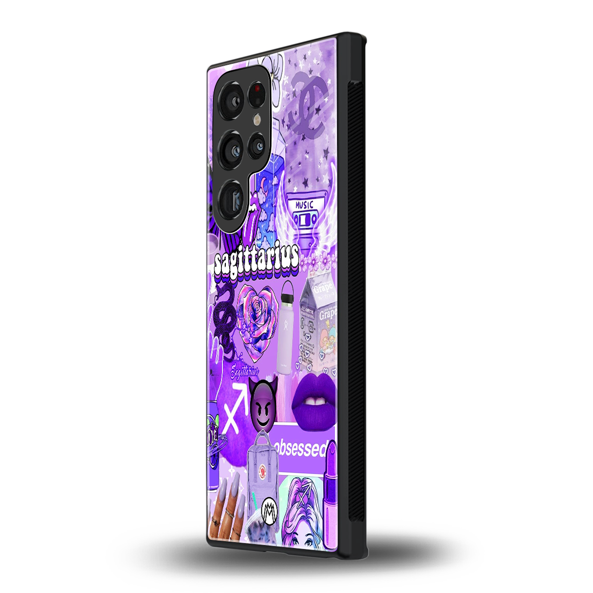 sagittarius aesthetic collage back phone cover | glass case for samsung galaxy s24 ultra