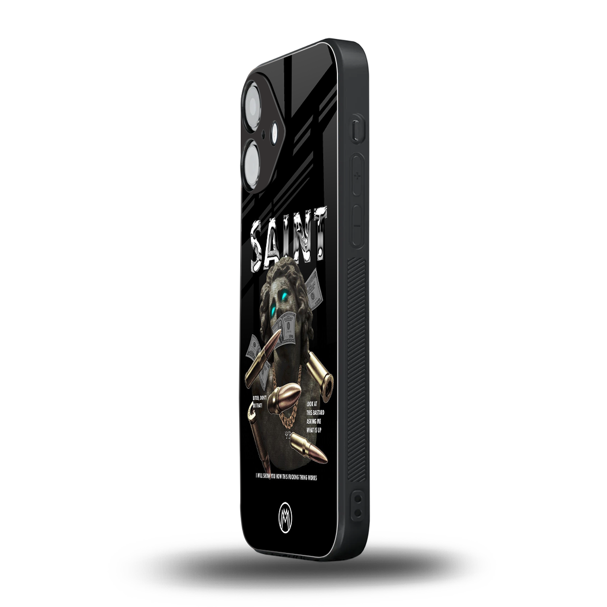 saint back phone cover | glass case for iphone 16