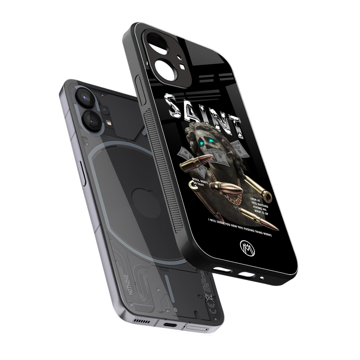 saint back phone cover | glass case for nothing phone 1