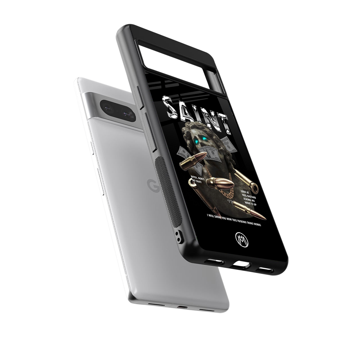 saint back phone cover | glass case for Google Pixel 7A