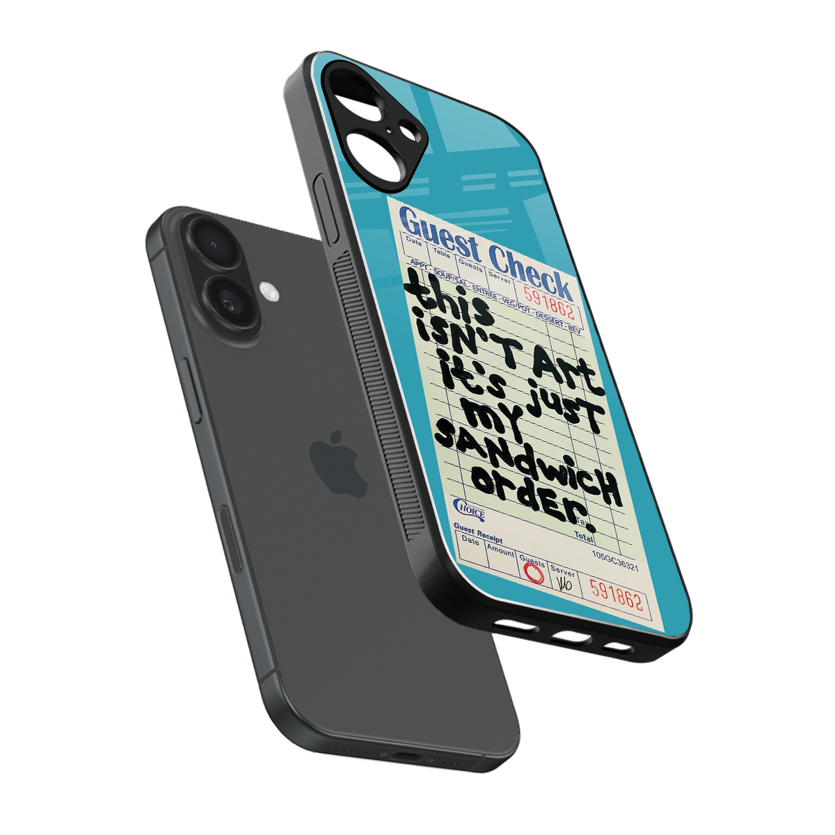 sandwich order back phone cover | glass case for iphone 16 plus