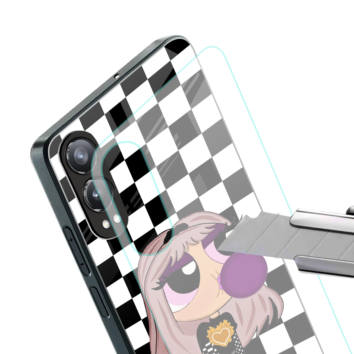 sassy chic powerpuff girls back phone cover | glass case for oneplus nord ce 4 lite