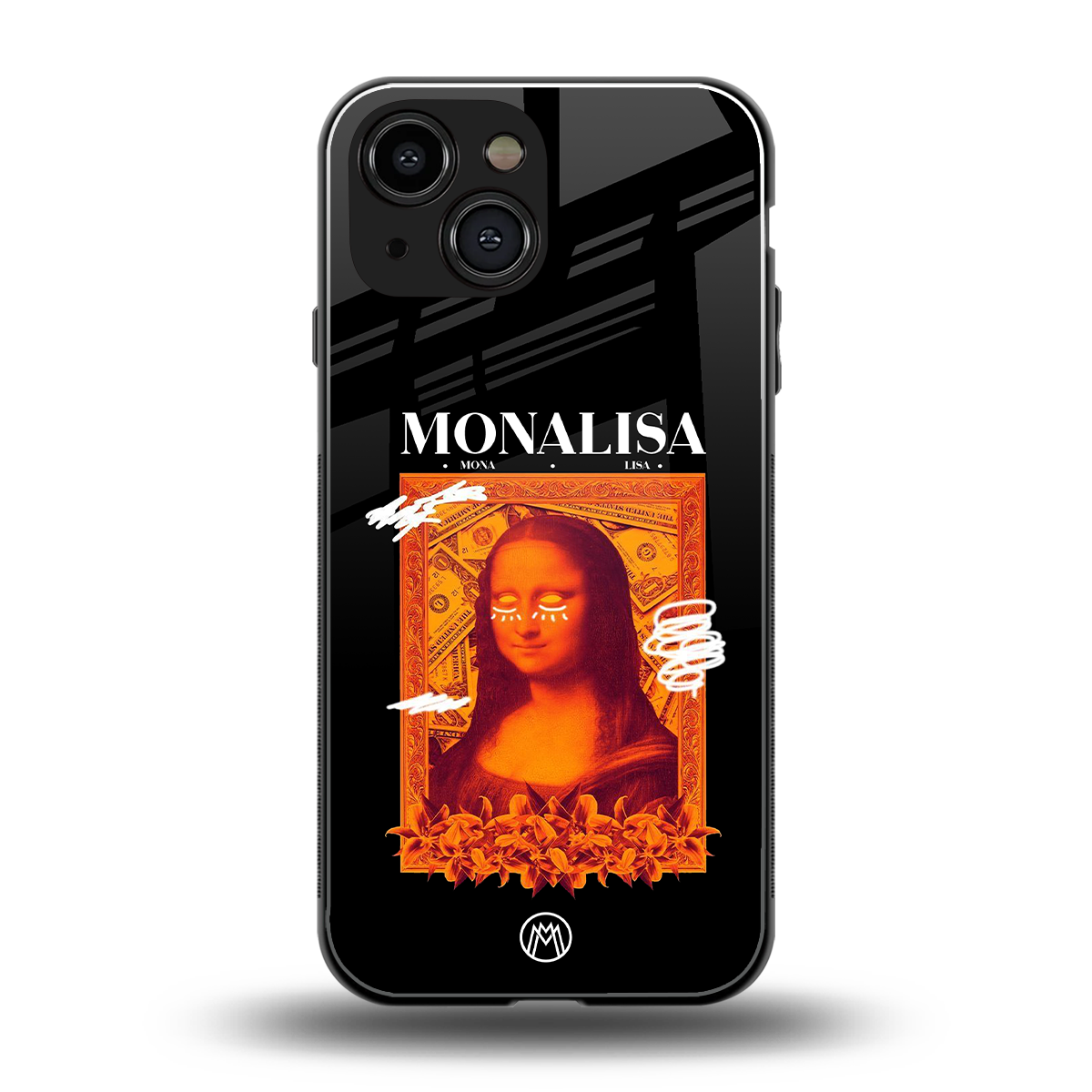 sassy mona lisa back phone cover | glass case for iphone 13 mini