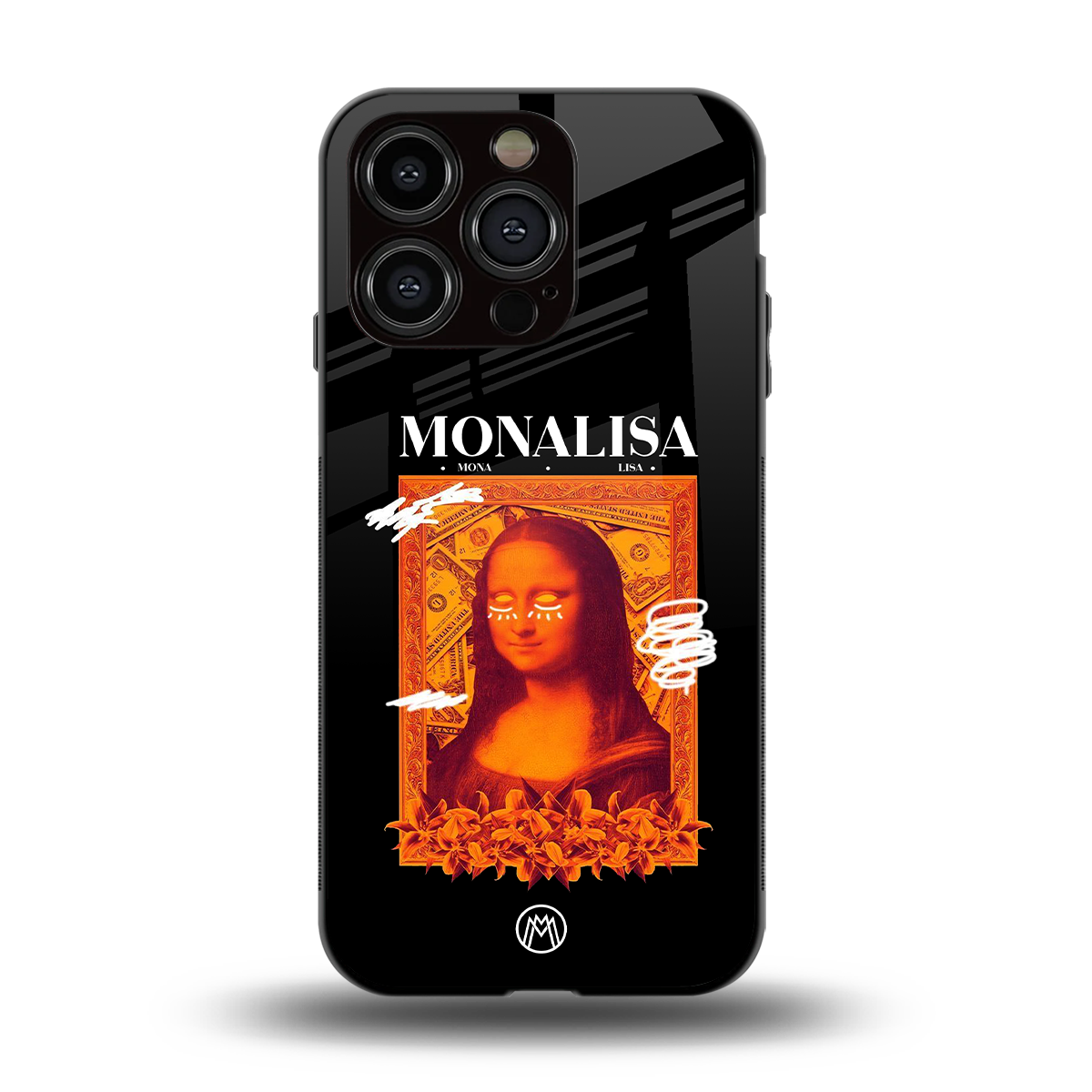 sassy mona lisa back phone cover | glass case for iphone 14 pro