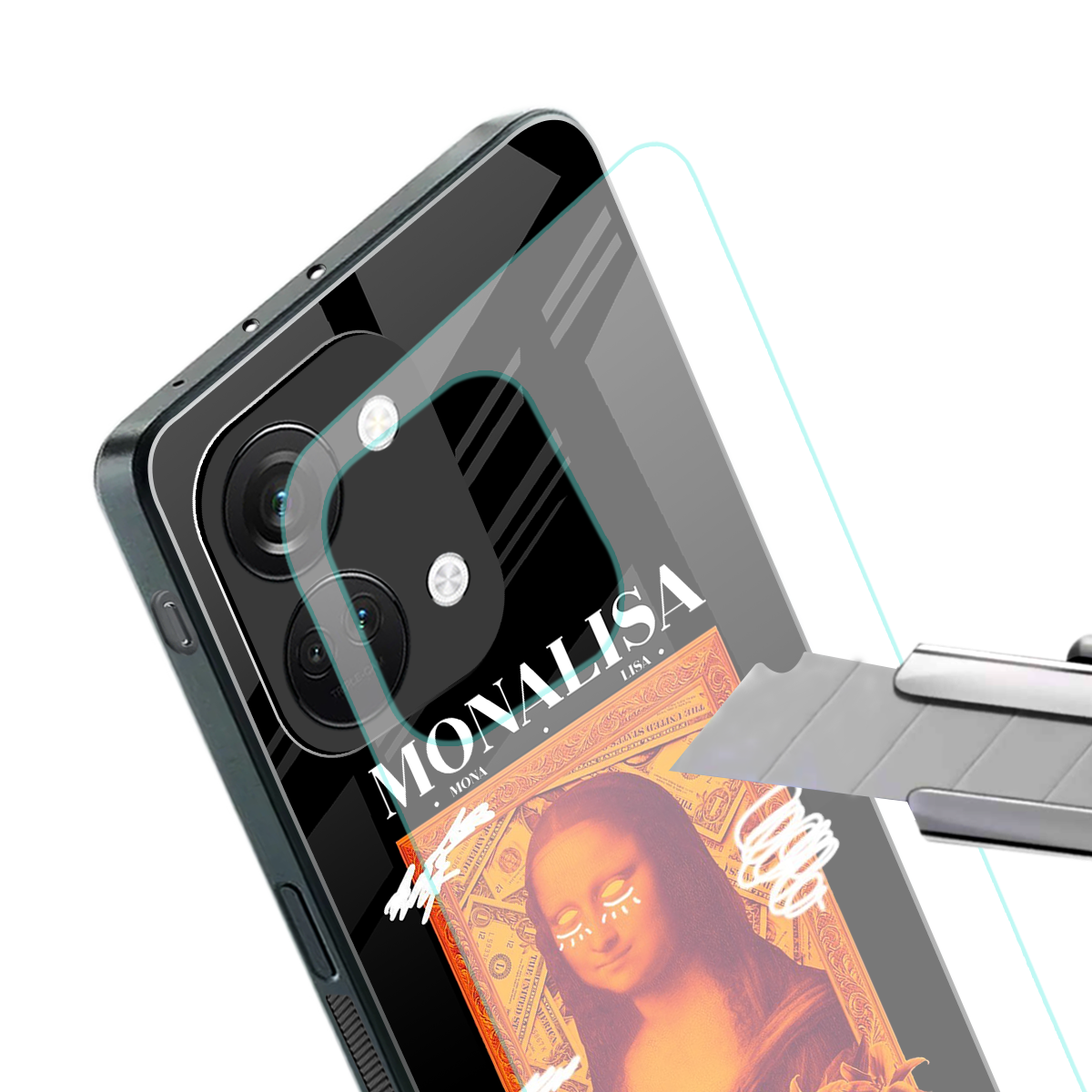 sassy mona lisa back phone cover | glass case for oneplus nord 3