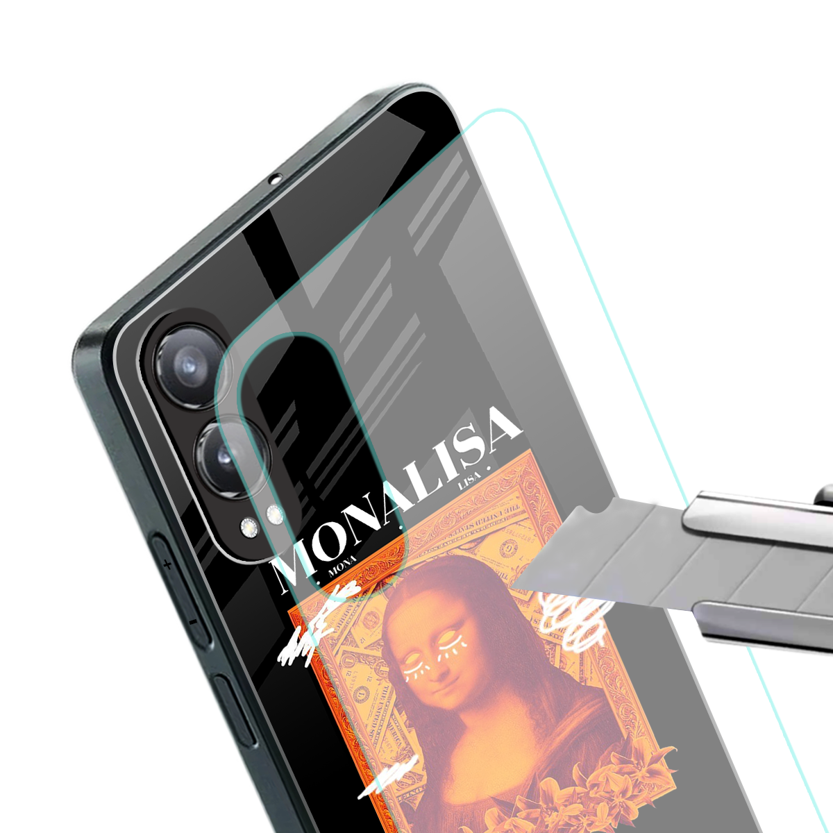 sassy mona lisa back phone cover | glass case for oneplus nord ce 4 lite