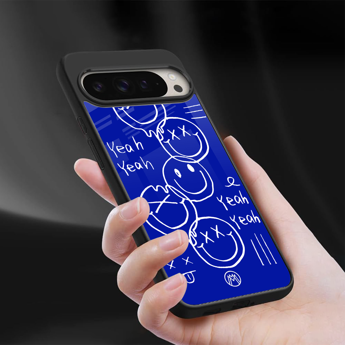 sassy smiley faces back phone cover | glass case for google pixel 9 pro xl
