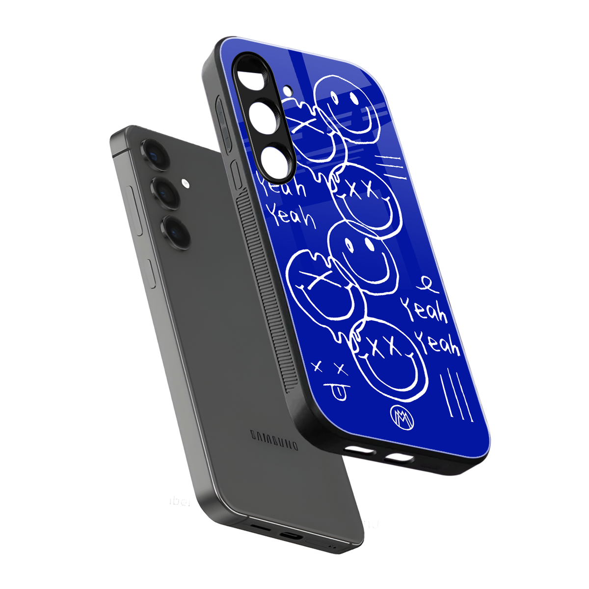 sassy smiley faces back phone cover | glass case for samsung galaxy s24 fe