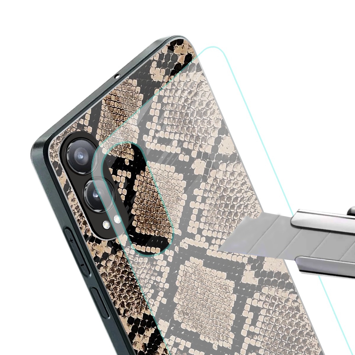 scaly chic back phone cover | glass case for oneplus nord ce 4 lite