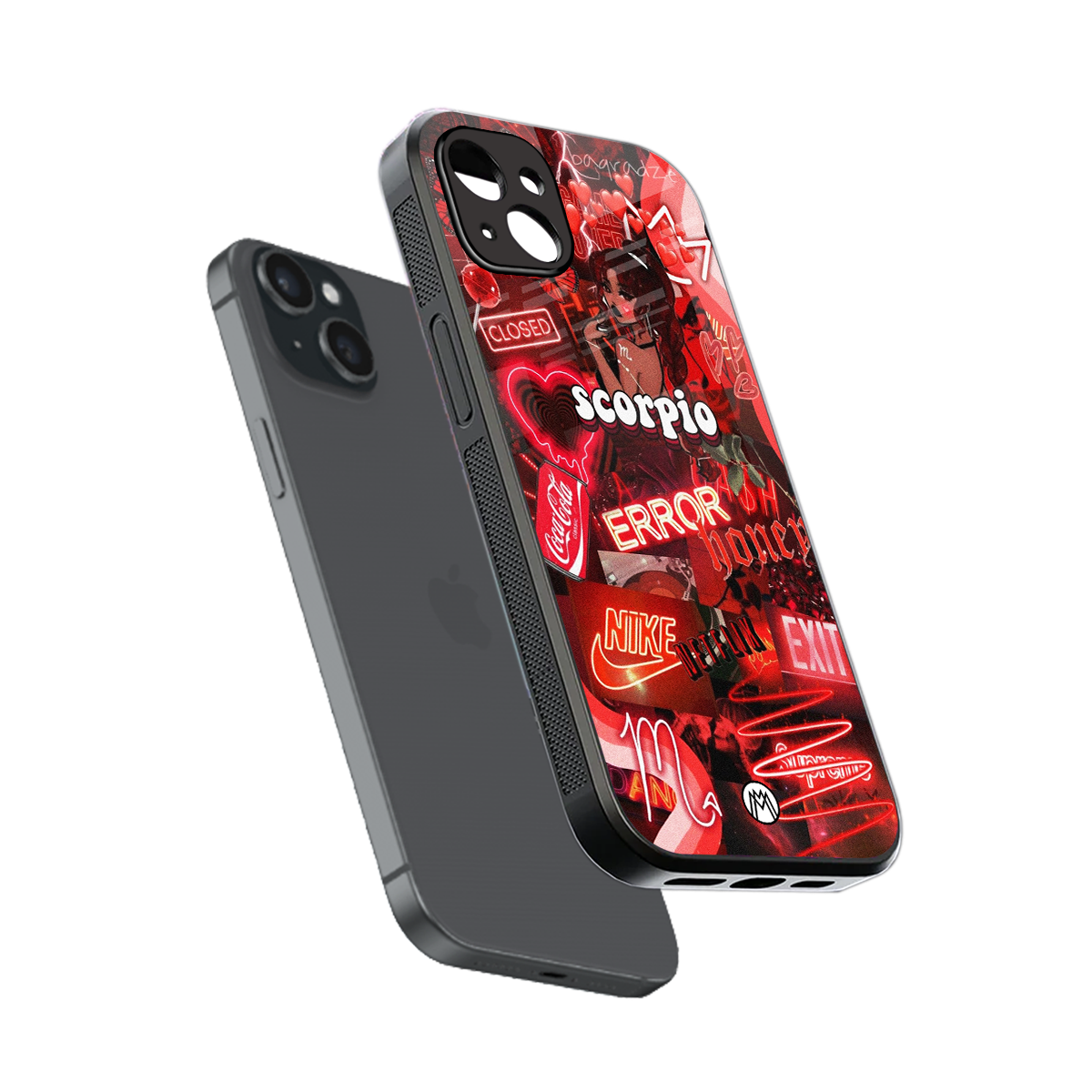 scorpio aesthetic collage back phone cover | glass case for iphone 14 plus