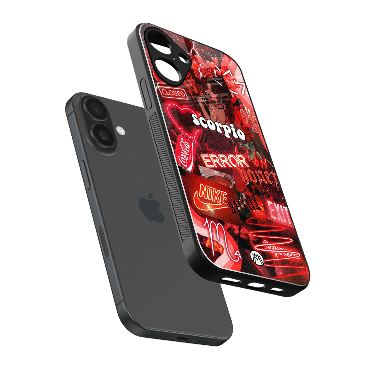 scorpio aesthetic collage back phone cover | glass case for iphone 16 plus