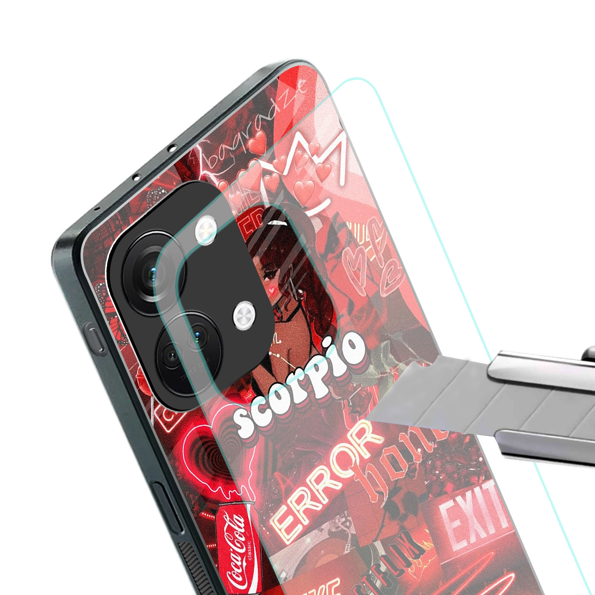 scorpio aesthetic collage back phone cover | glass case for oneplus nord 3