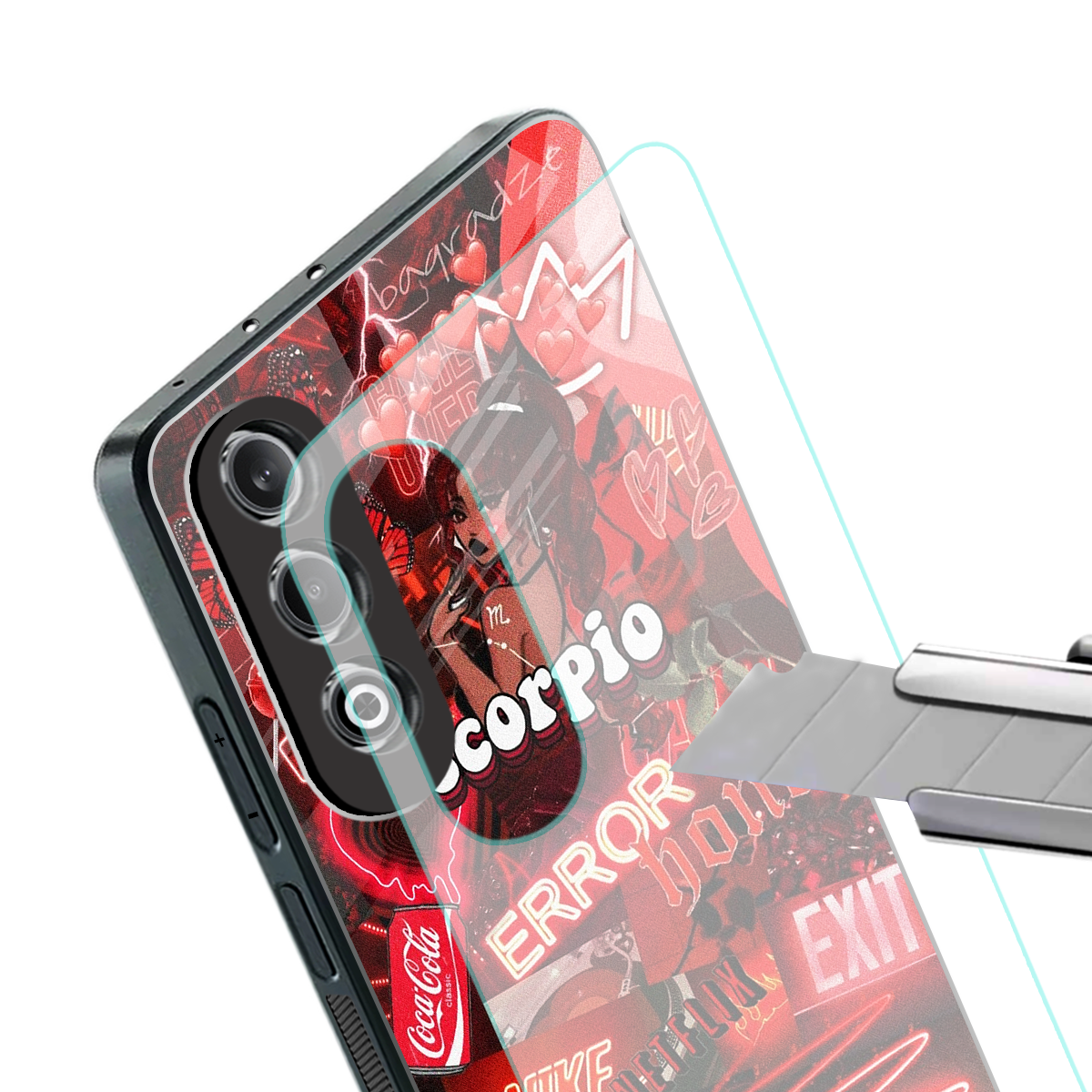 scorpio aesthetic collage back phone cover | glass case for oneplus nord ce 4