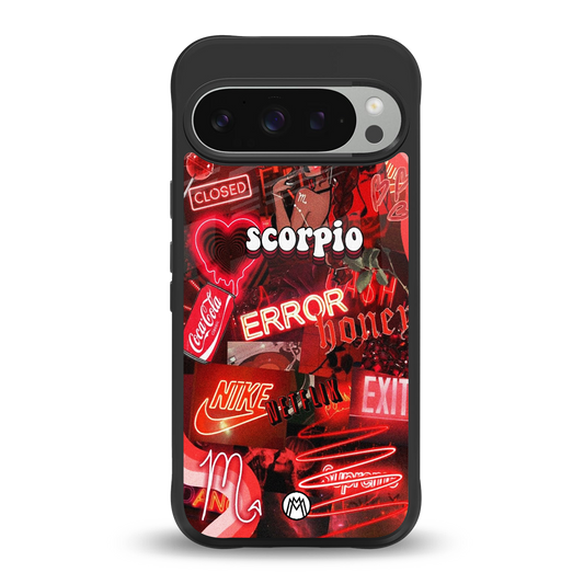 scorpio aesthetic collage back phone cover | glass case for google pixel 9 pro