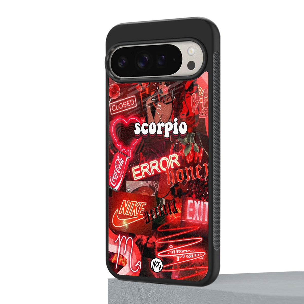 scorpio aesthetic collage back phone cover | glass case for google pixel 9 pro