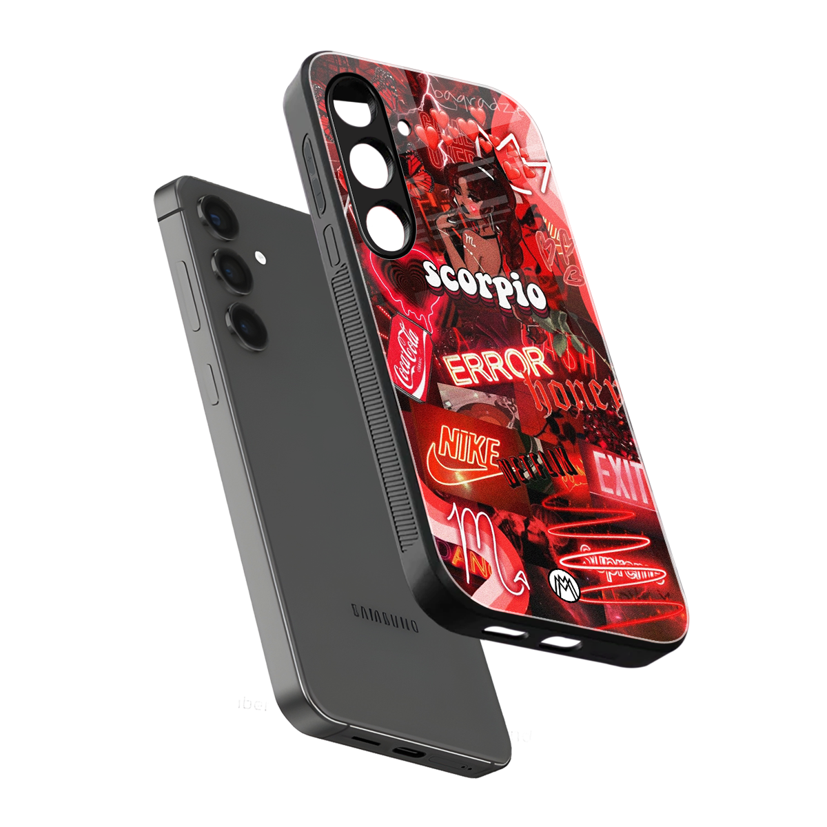 scorpio aesthetic collage back phone cover | glass case for samsung galaxy s24 fe