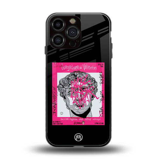 scribbled david michelangelo back phone cover | glass case for iphone 14 pro max