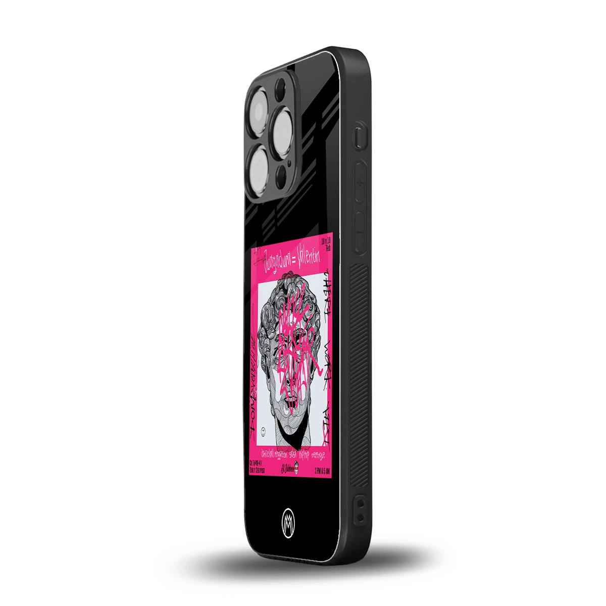scribbled david michelangelo back phone cover | glass case for iphone 14 pro
