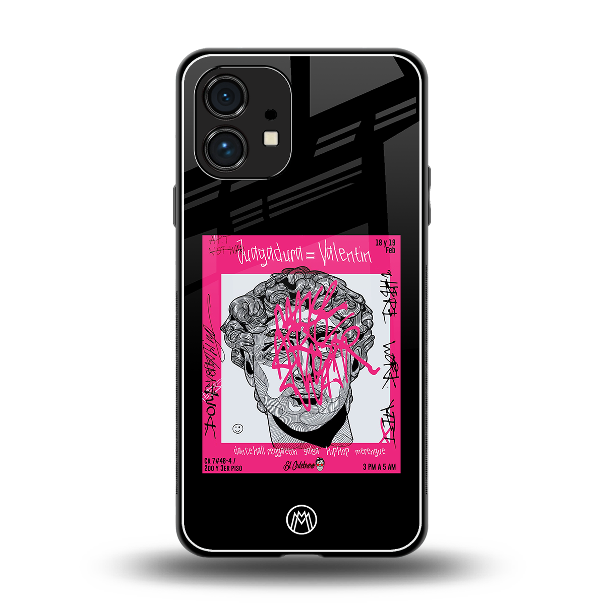 scribbled david michelangelo back phone cover | glass case for nothing phone 1