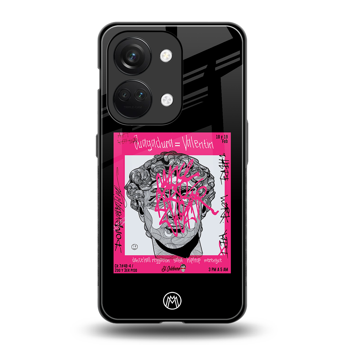scribbled david michelangelo back phone cover | glass case for oneplus nord 3
