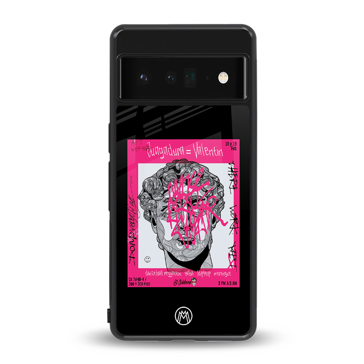 scribbled david michelangelo back phone cover | glass case for google pixel 6 pro