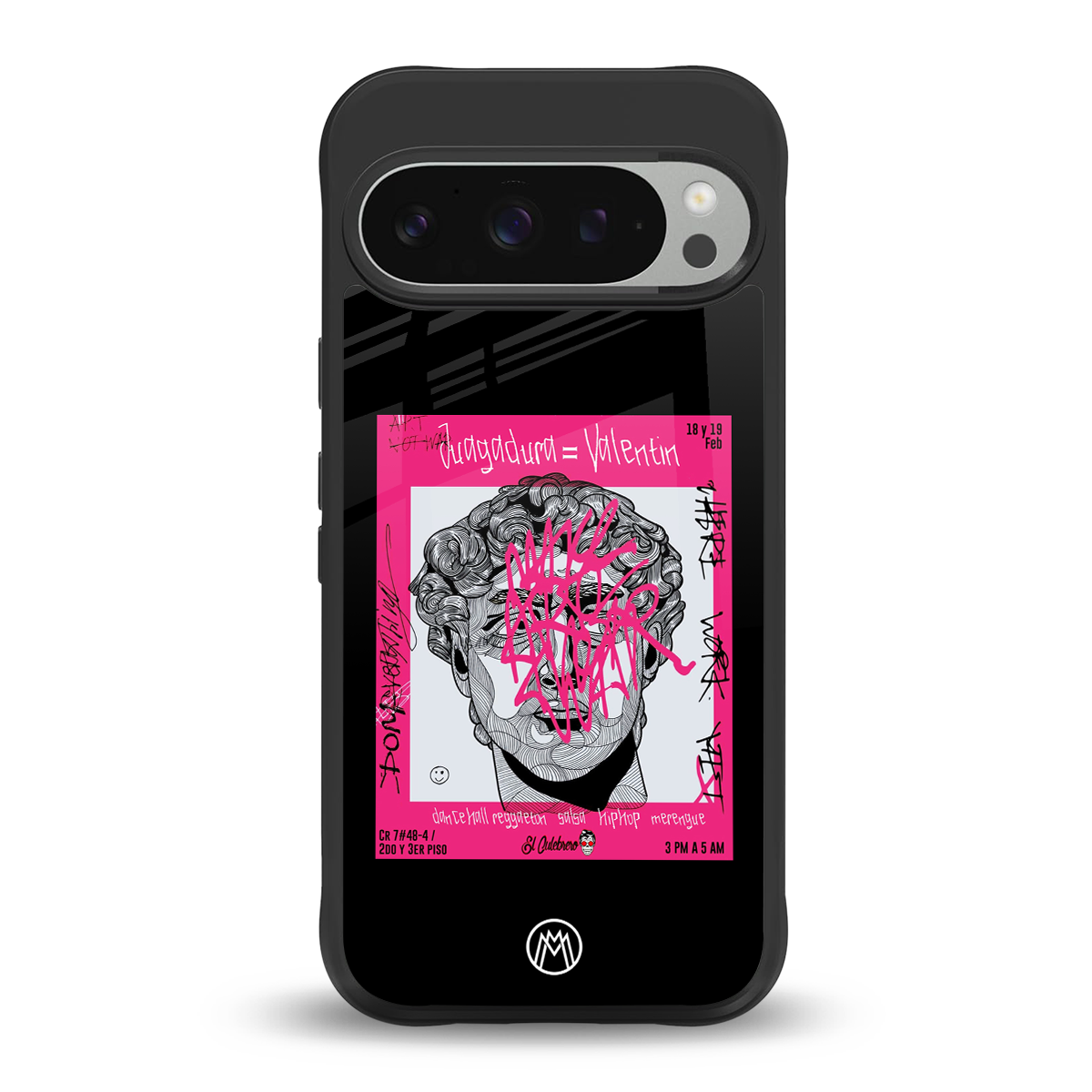 scribbled david michelangelo back phone cover | glass case for google pixel 9 pro xl