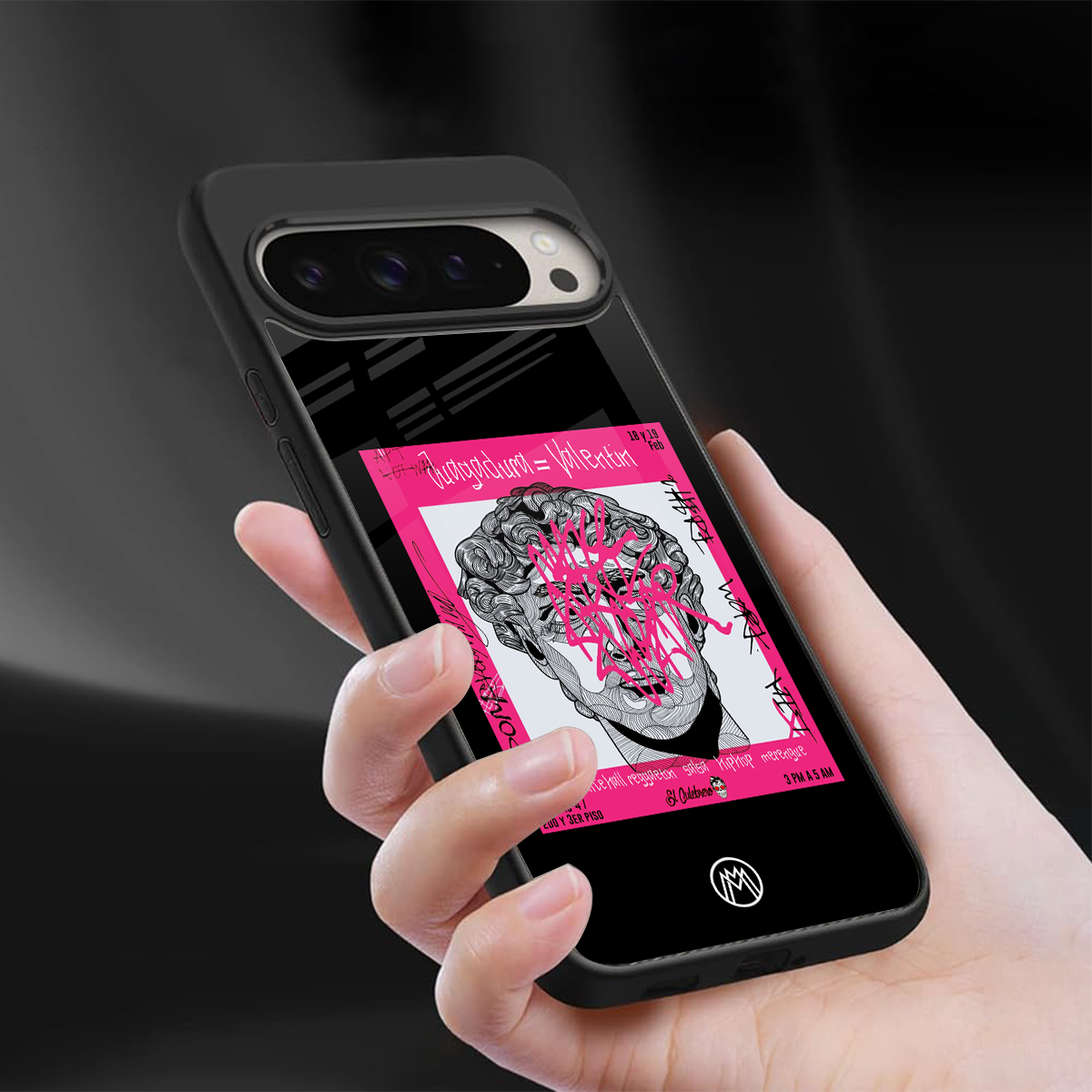 scribbled david michelangelo back phone cover | glass case for google pixel 9 pro