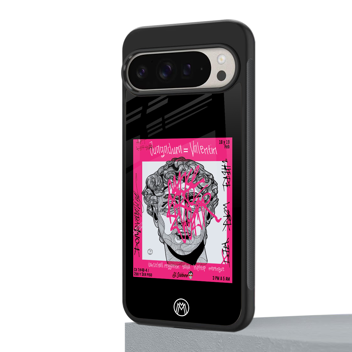 scribbled david michelangelo back phone cover | glass case for google pixel 9 pro xl