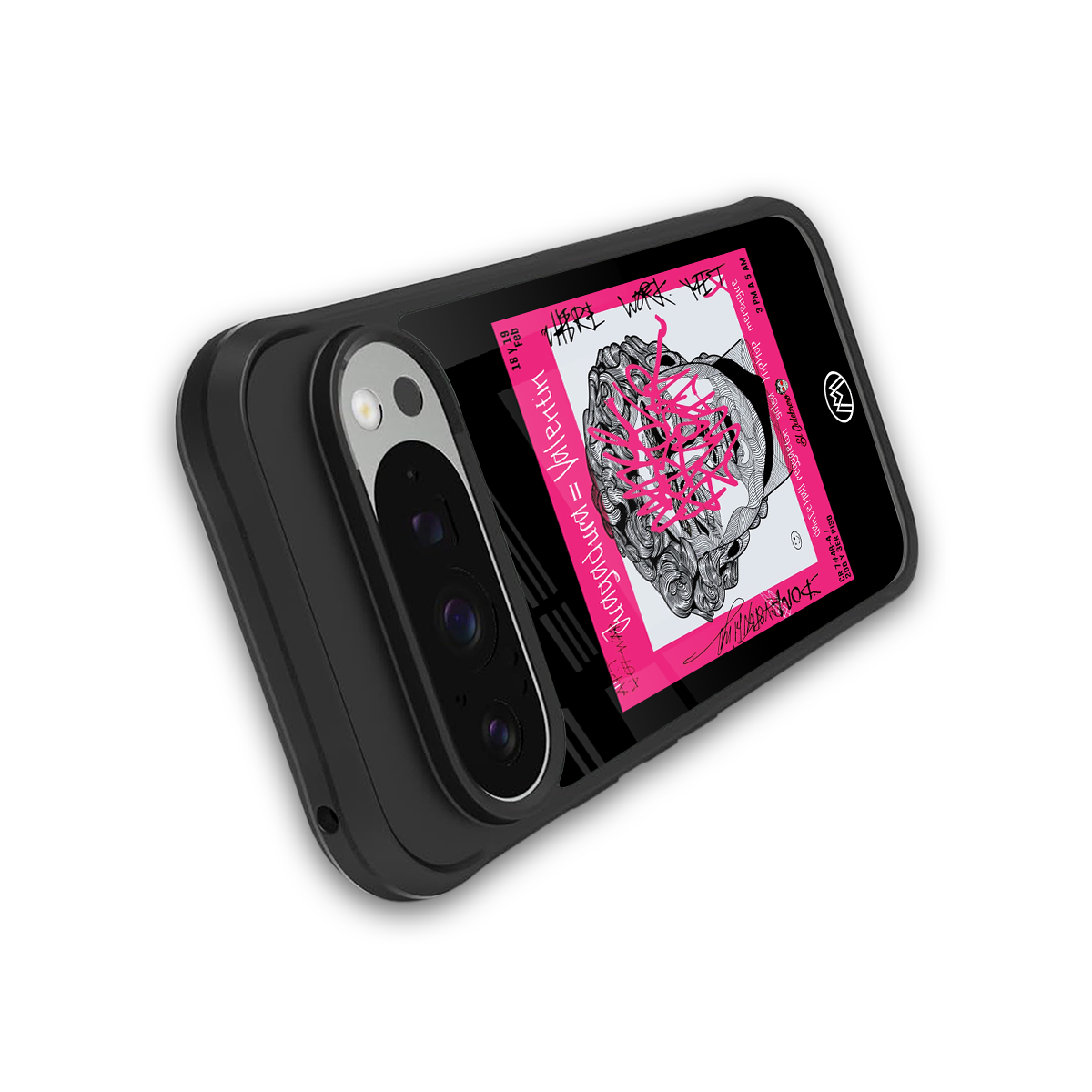 scribbled david michelangelo back phone cover | glass case for google pixel 9 pro xl