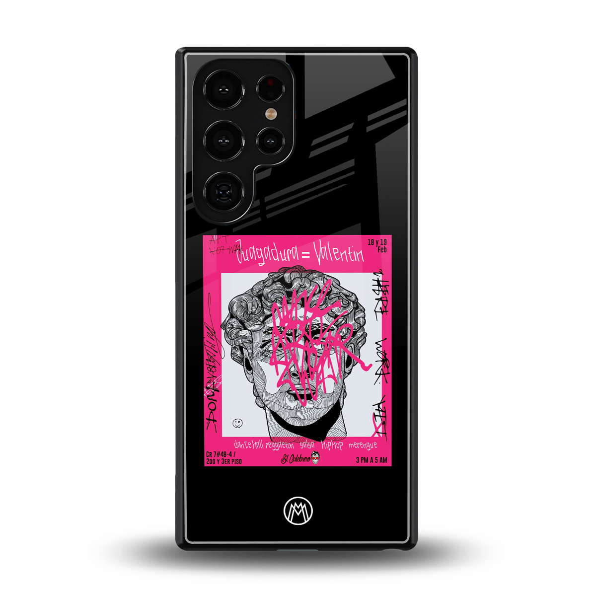 scribbled david michelangelo back phone cover | glass case for samsung galaxy s25 ultra