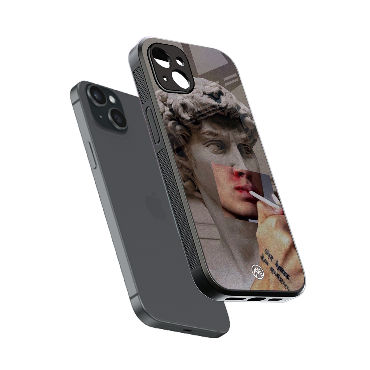 sculpted smoke back phone cover | glass case for iphone 15 plus