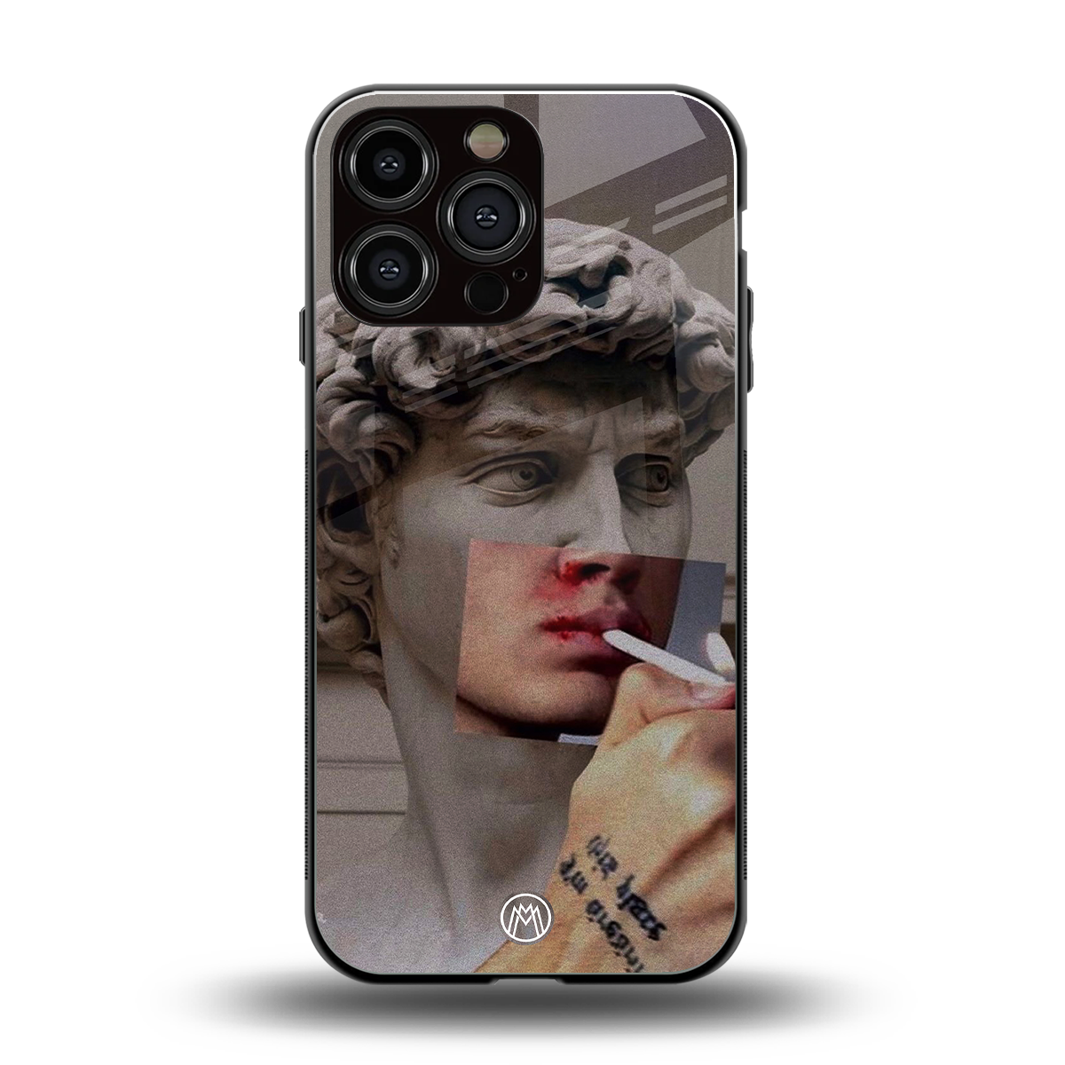 sculpted smoke back phone cover | glass case for iphone 14 pro max