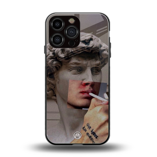 sculpted smoke back phone cover | glass case for iphone 14 pro max