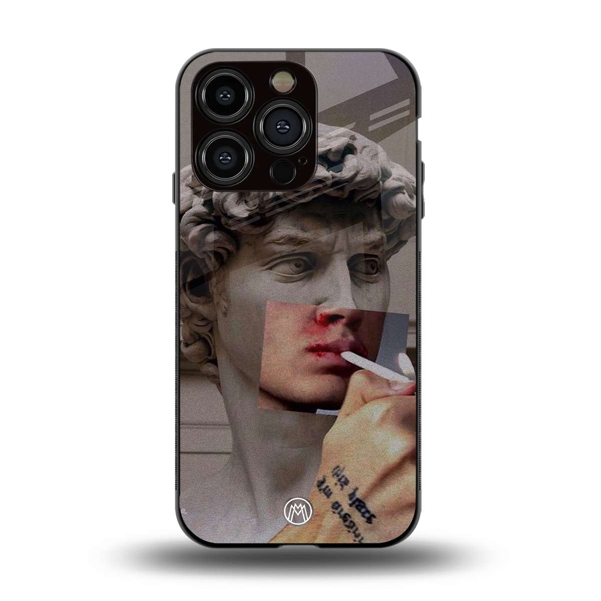 sculpted smoke back phone cover | glass case for iphone 14 pro