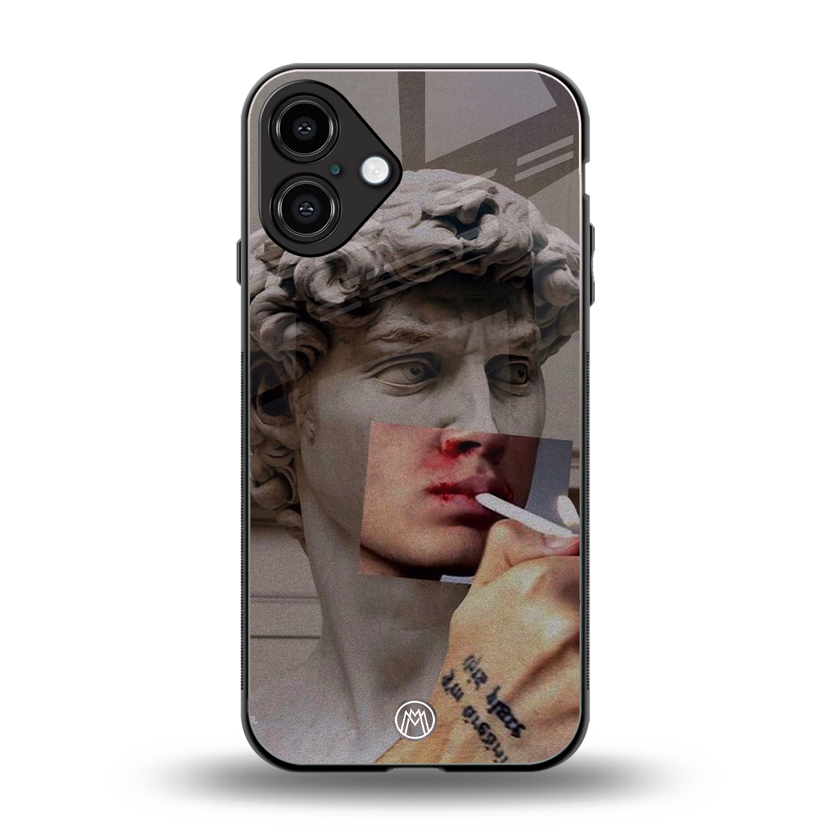 sculpted smoke back phone cover | glass case for iphone 16 plus