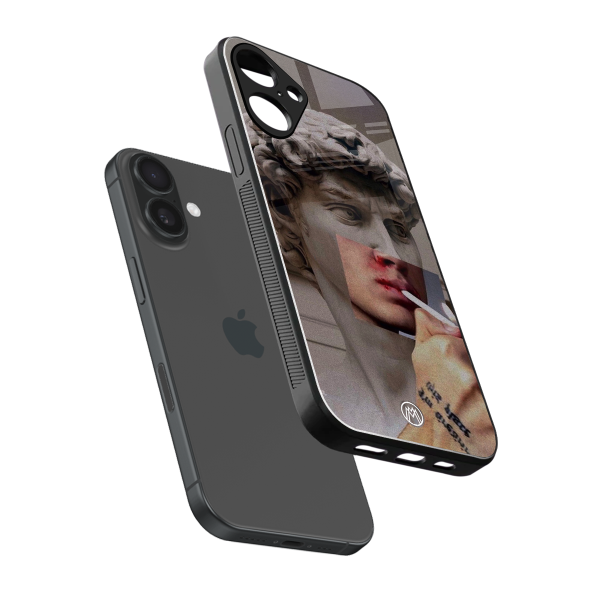 sculpted smoke back phone cover | glass case for iphone 16 plus