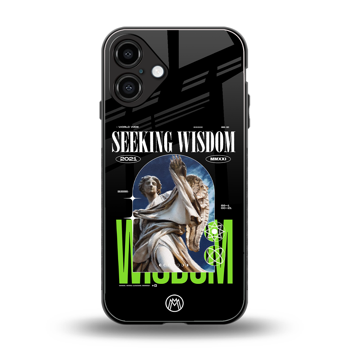 seeking wisdom back phone cover | glass case for iphone 16 plus
