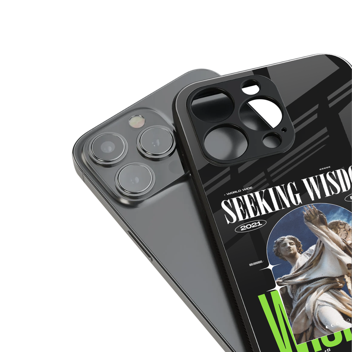 seeking wisdom back phone cover | glass case for iphone 13 pro max