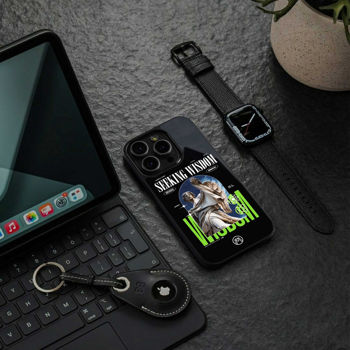 seeking wisdom back phone cover | glass case for iphone 13 pro max