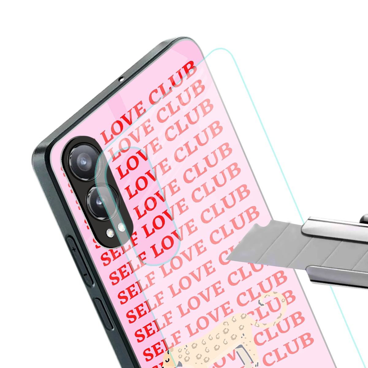 self love club back phone cover | glass case for oneplus nord ce 4 lite