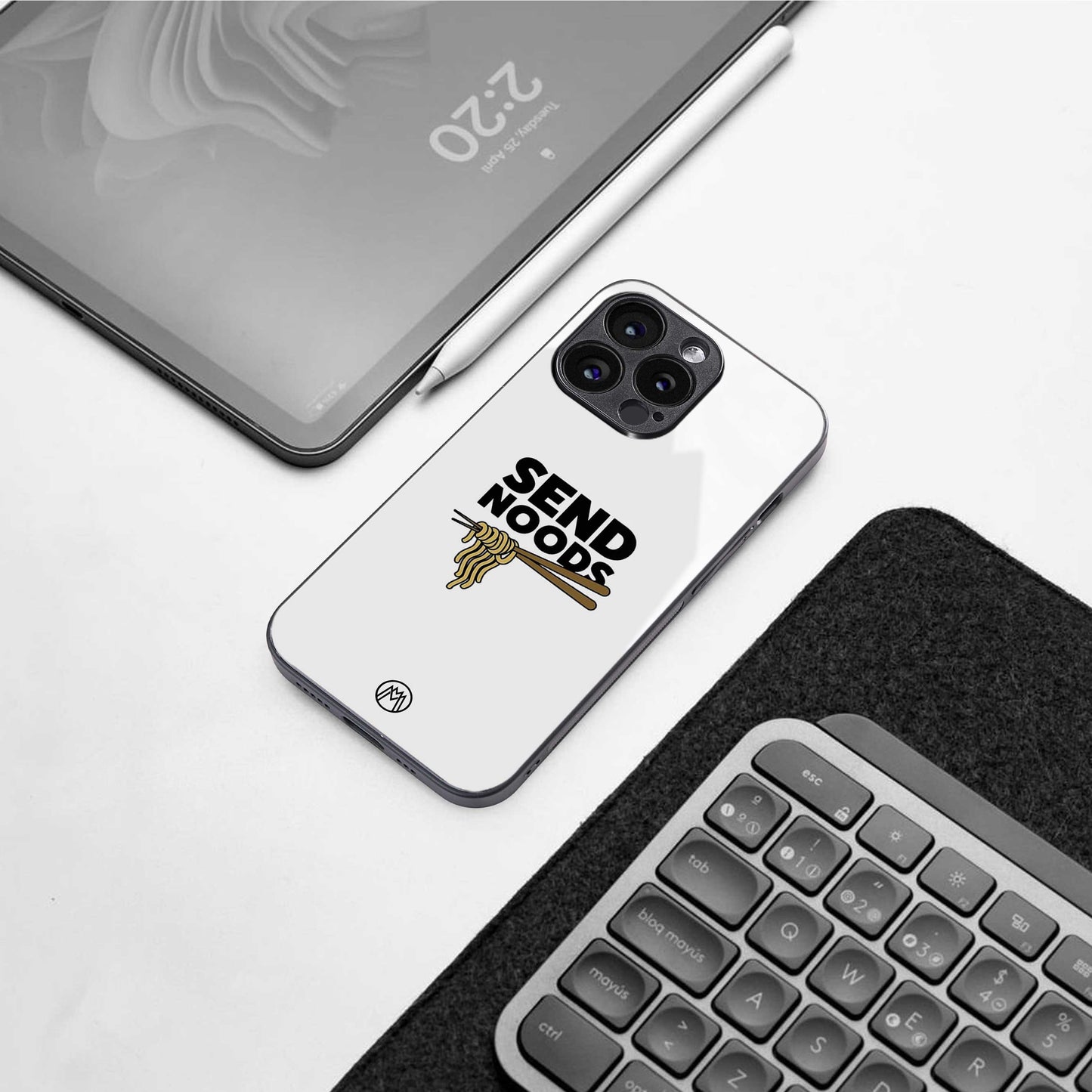 send noods back phone cover | glass case for iphone 14 pro max