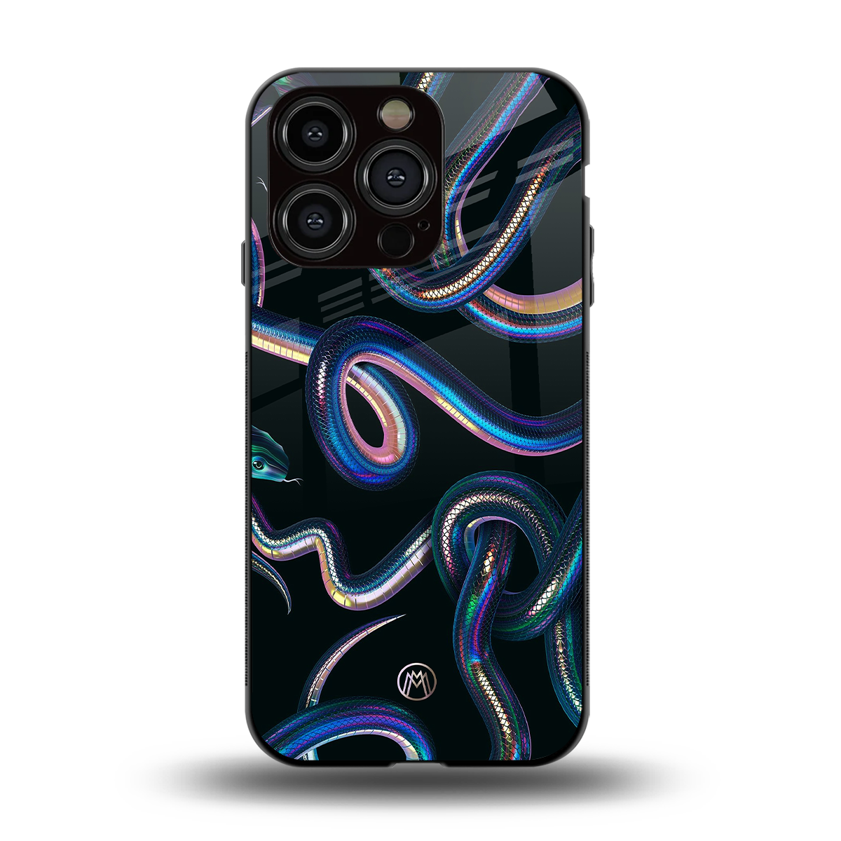 serpent back phone cover | glass case for iphone 14 pro