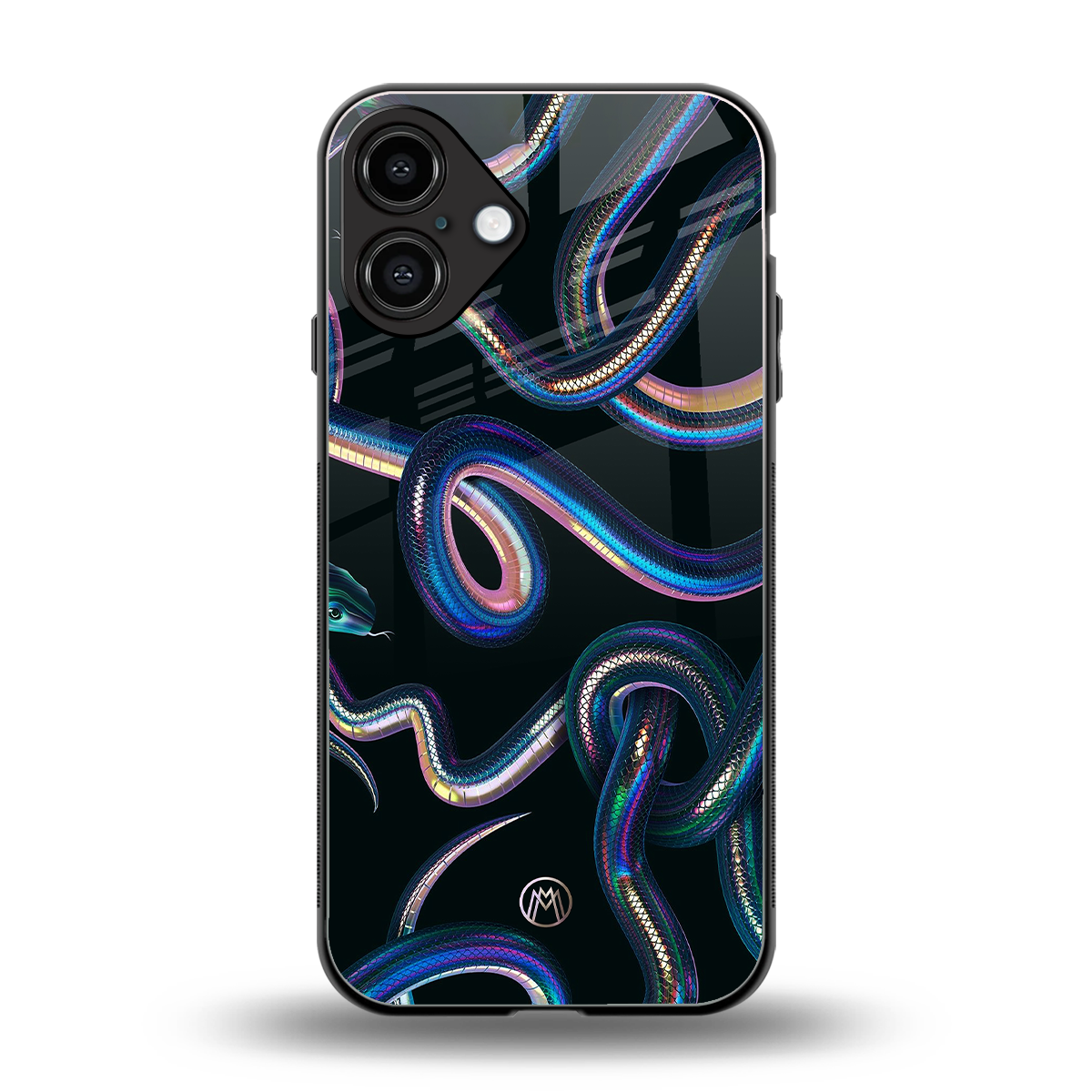 serpent back phone cover | glass case for iphone 16 plus