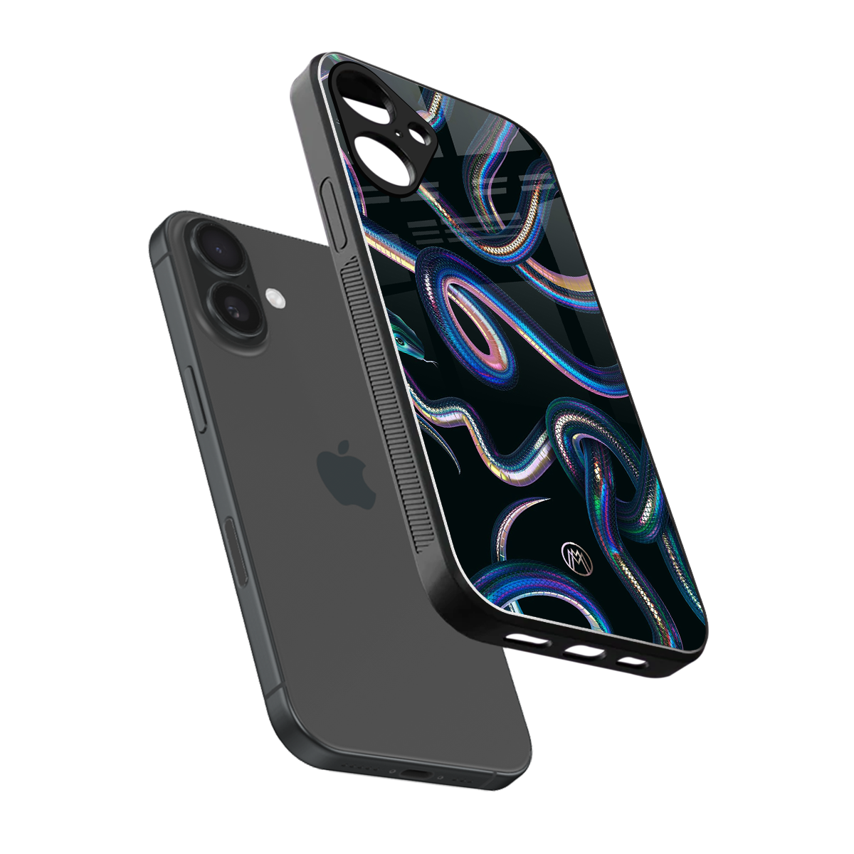 serpent back phone cover | glass case for iphone 16 plus