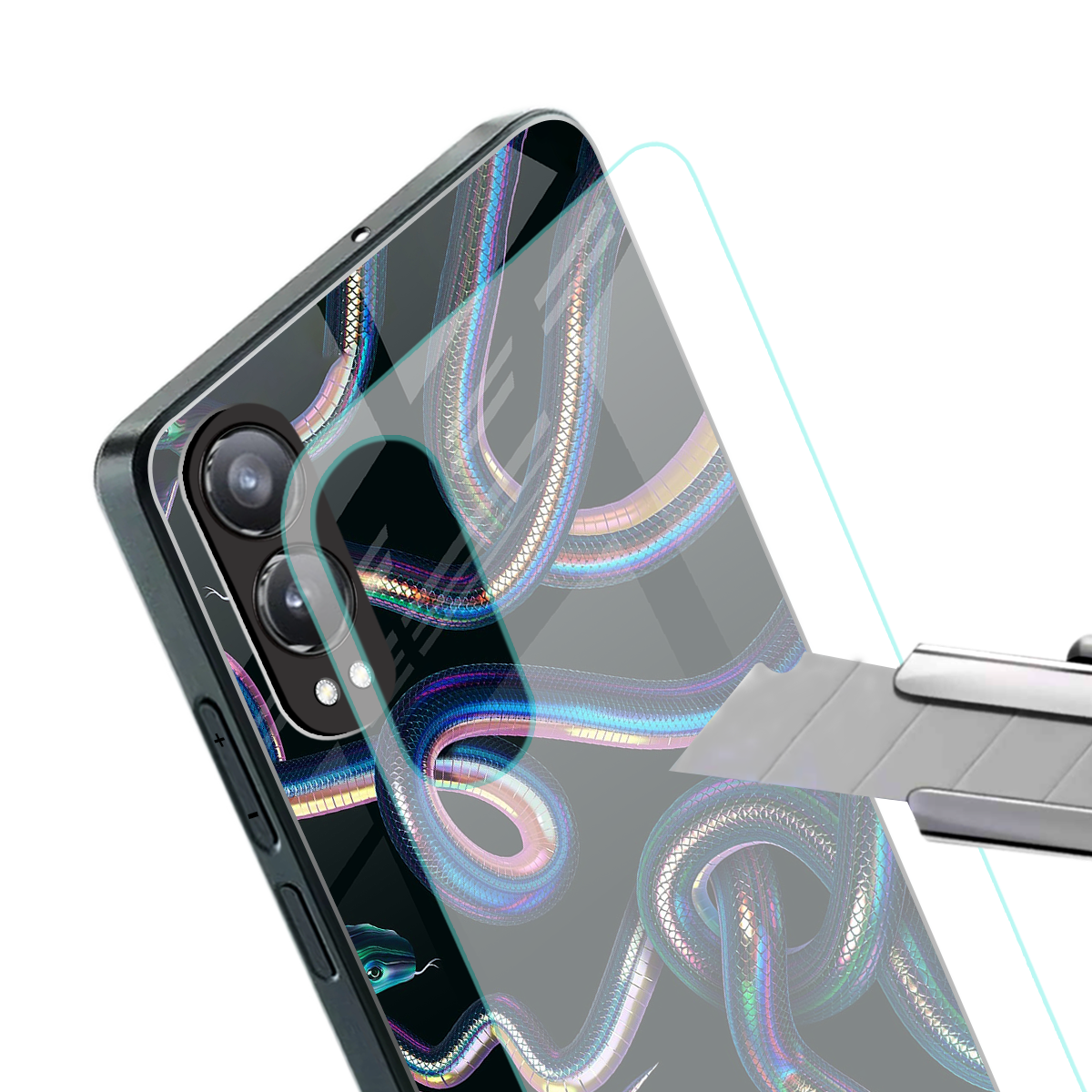 serpent back phone cover | glass case for oneplus nord ce 4 lite