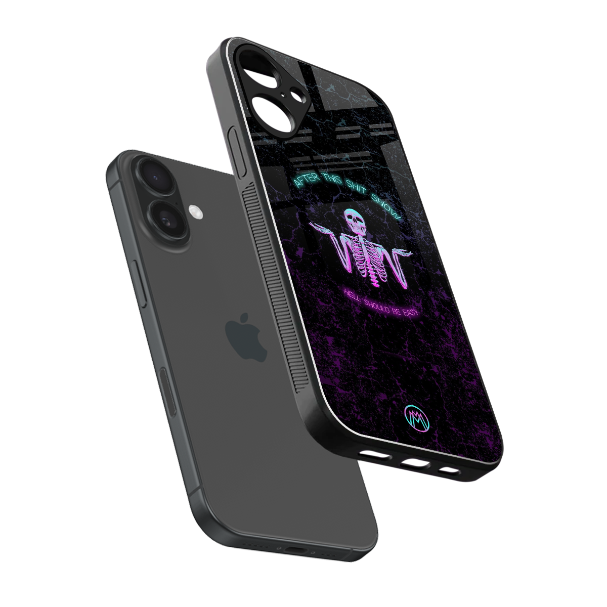 shitshow back phone cover | glass case for iphone 16 plus